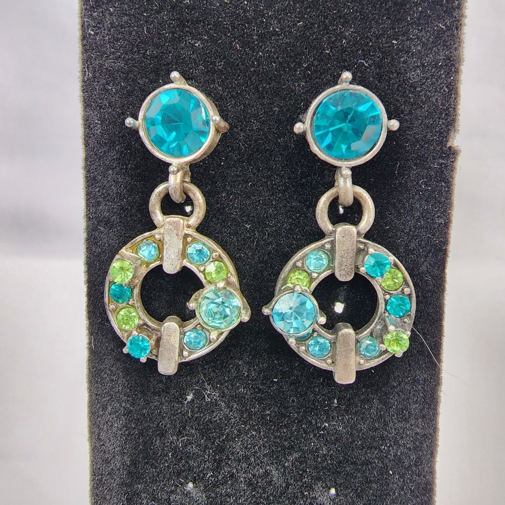 Blue Green Colored Earrings